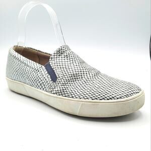 Naturalizer Marianne Blue Leather Silver Snake Slip On Sneakers Size 7M
